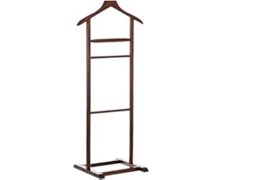 Relax World Servo Muto in Legno Naturele di Quercia,Servomuto Appendiabiti Indossatore per Camera da Letto e Spogliatoio,Multifunzionale,Dimensioni P36xL48xH107 cm (Mogano)