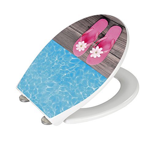 Wenko 22216100 WC-Sitz, Design Hawaii Duroplast Acryl Mehrfarbig 49,0 x 29,0 x 43,0 cm - 3