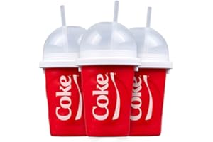 ‎MAGIC FREEZ Magic Freez Slushy Maker - 2er Set - Slush Becher mit Strohhalm und Löffel - Slushy Cup für Eis Selber Machen - Tragbarer Slush Machine fur Alle - Eis Mixer
