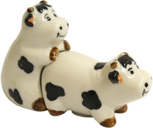 Kinky Cow Cruet Salt & Pepper Shakers Set Pots Ornament by Funky Gadget Store