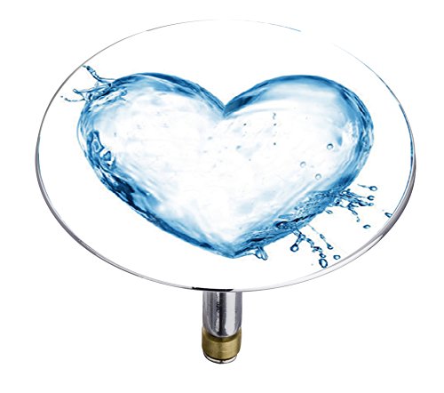 Wenko 207308500 Badewannenstöpsel Pluggy XXL Water Heart Abfluss-Stopfen, für alle handelsüblichen Badewannen-Abflüsse, Kunststoff, Mehrfarbig, 7,5 x 7,5 x 6 cm