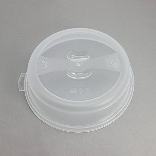 COM-FOUR® 3x Mikrowellenabdeckhaube aus Kunststoff, 26 cm Ø, transparent (3 Stück) - 3