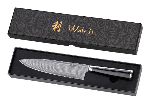 Wakoli 1DM-CHE-MIG Damastmesser Chefmesser, Japanischer Damaststahl VG-10, Migan - 2