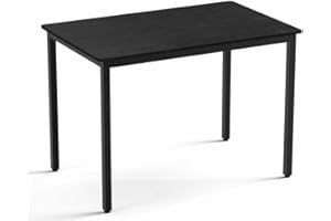 ‎VASAGLE VASAGLE Stół Kuchenny 70 x 110 x 77 cm dla 4 Osób, do Jadalni i Salonu, Biurko, Wzornictwo Przemysłowe, Hebanowo-Czarno-Matowa Czerń KDT081B02