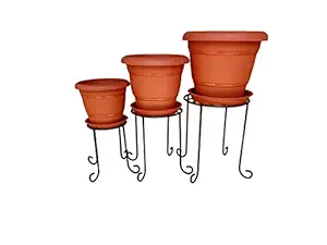 Metal Stand with Pot & Tray (Set of 3) - Minerva Naturals