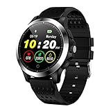 Luckhome Unisex Armbanduhr Digitale Sportuhr Damen Herren Digital Sport Uhr,W8 Smart Watch Farbbildschirm EKG und PPG IP67 Sport Stoppuhr für Android iOS(Schwarz)