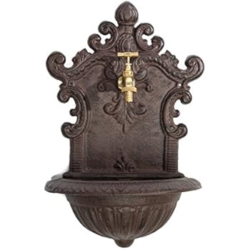 Fontaine Murale Antique En Métal Blanc - Style Rétro Avec Robinet Laiton - Palazzo INT LTA310