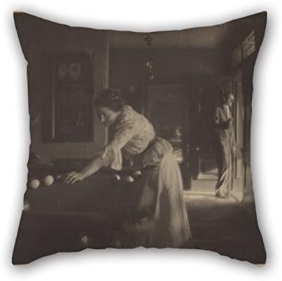 Slimmingpiggy Oil Painting Gertrude KÃ¤sebier (American - (Gertrude KÃ¤sebier O'Malley At Billiards) Throw Pillow Covers 20 X 20 Inches/50 By 50 Cm Gift Or Decor For Teens,home Theater,living Roo