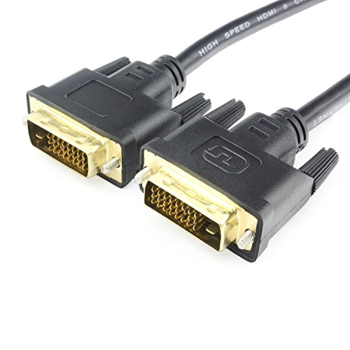 Incutex High Speed DVI zu DVI Kabel mit vergoldeten Kontakten Dual Link 24+1 Pins HDTV 1080p, 2 Meter