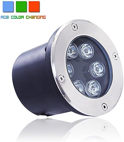 6W 85-265V LED Underground Path Light LED RGB Color Outdoor Exterior Buried Spot Light Landscape Spotlight Yard In-Ground Light for Garden Pathways Lawn Driveway Decorative Lighting - IP67 Waterproof