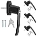 Produktbild kwmobile Fenstergriff Aluminium abschließbar 4X - Kindersicherung Fenstersicherung mit Schloss in Stiftlänge 35mm - Fensterschloss schwarz RAL 9005