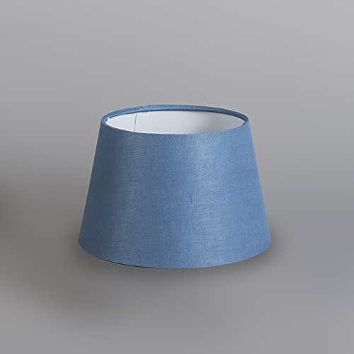 QAZQA Leinen Lampenschirm 20cm rund DS E27 leinen blau , Rund konisch Schirm Pendelleuchte, Schirm Stehleuchte, - 3