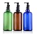 2PCS 500ml 16.66Oz. Refillable Empty PET Plastic Pump Bottles Jars Containers with Black Pump Tops for Makeup Cosmetic Bath Shower Toiletries Liquid Containers Leak Proof Portable Travel Accessories (Blue)