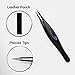 Precision Tweezers for Ingrown Hair - Best Stainless Steel Professional Pointed Tweezer – Eyebrow and Splinter Removal Tweezers, Pointed Tip for Stubble, Facial Hair- Perfectly Aligned Tips in Black, 100% Money-Back Guarantee of Satisfaction!