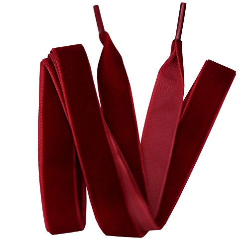 Preisvergleich Produktbild AchidistviQ Damen Schnürsenkel mit Samtband zum Wandern und Tanzen weinrot