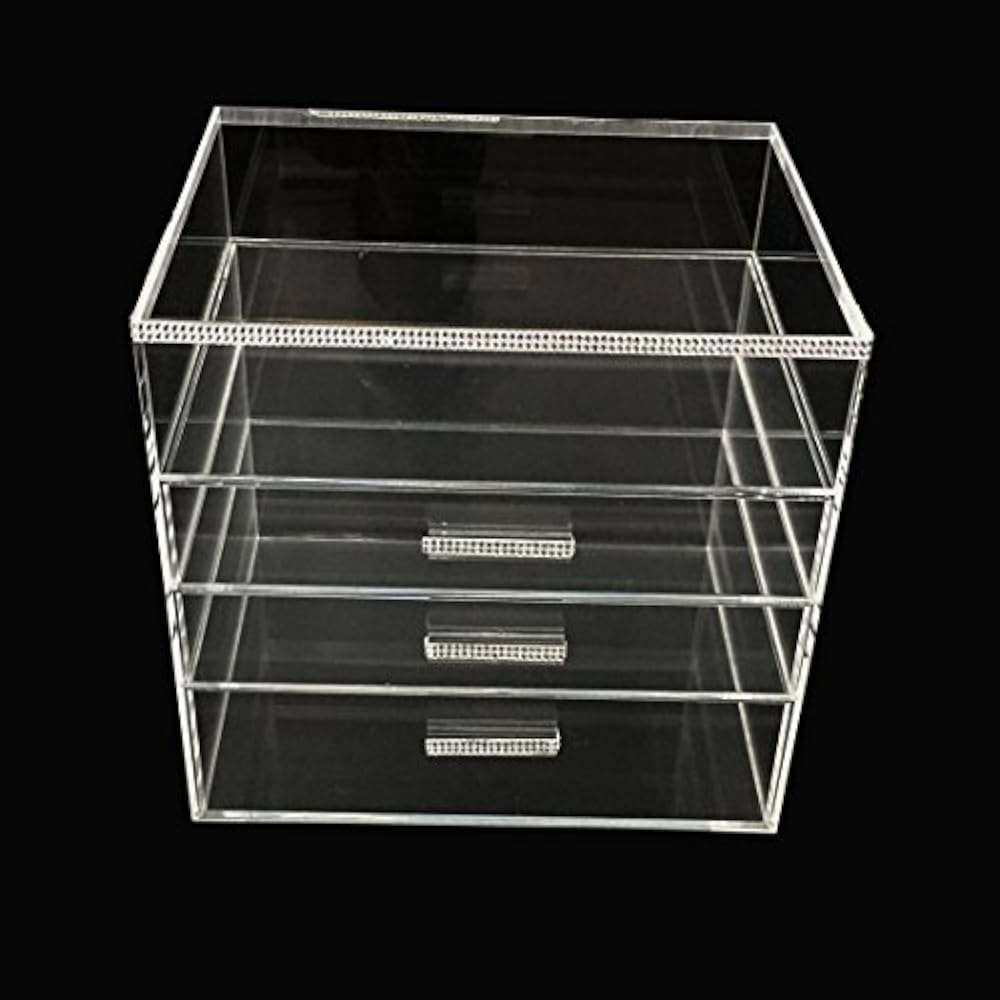 immi-living klar Make-up Schmuck Acryl-Box Organizer Kosmetik Display Aufbewahrungsbox Fall