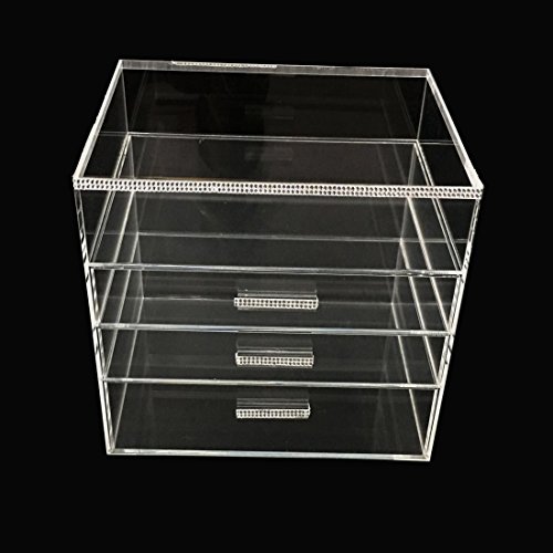 immi-living klar Make-up Schmuck Acryl-Box Organizer Kosmetik Display Aufbewahrungsbox Fall