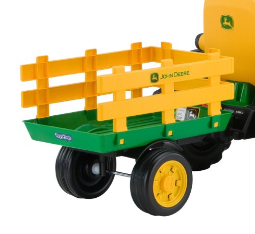 John Deere Ground Force Kinder Elektro Traktor von Peg Perego 12 Volt mit Anhänger