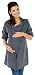 Zeta Ville - Women's Maternity Waterfall Knit Coat Wrap Cardi Lightweight - 335c (Graphite, UK 14/16)