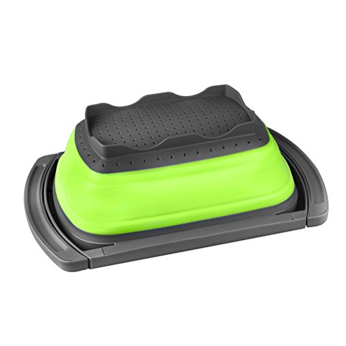 Vicloon Küche Klapp-Sink Silikon Seiher, Faltbarer Seiher, Grün/3.8L - 2
