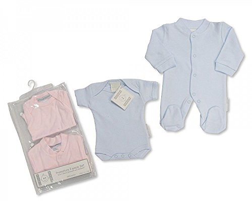 100% Cotton Premature Baby Sleepsuit and Bodyvest Clothes Set Pink - 5/8 lbs