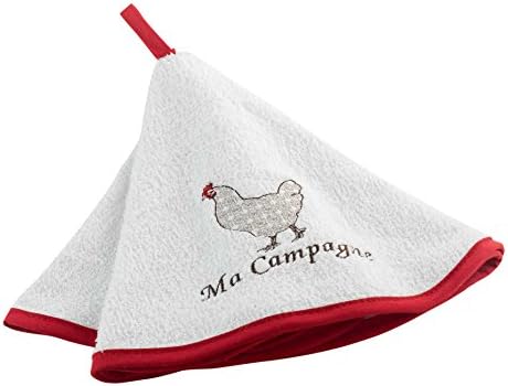 Couleur Campagne Colour Map 3003399 Picoti Embroidered Round Terrycloth Hand Towel Without 60 x 60 cm.