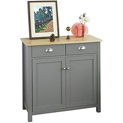 SoBuy® FSB25-HG Buffet Commode Armoire de Rangement Table Console Meuble de Rangement pour entrée Chambre Salon avec 2 tiroirs et 2 Portes- Gris Clair