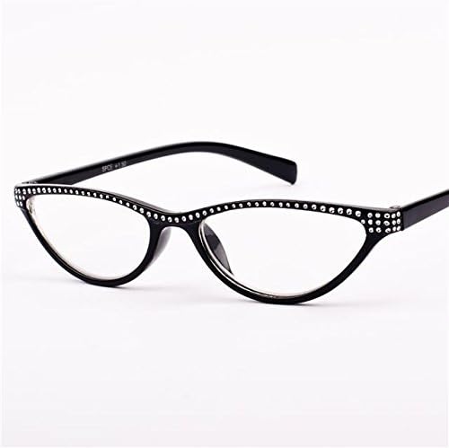 New Womens Cat Eye Diamante Reading Glasses (Black +2.50)
