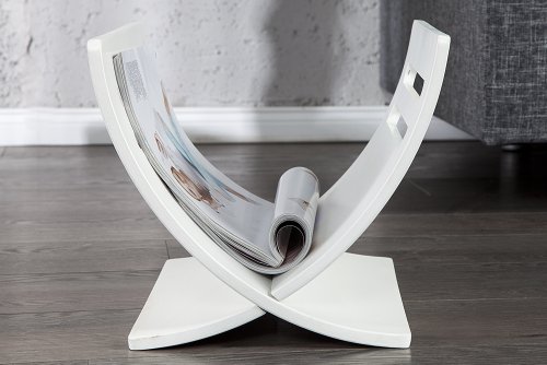 Stylischer Zeitungsständer NEWS Zeitungskorb weiss zerlegbar - 4