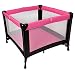 Baby PlayPen with mattress (100x100 cm) (BLACK / PINK)