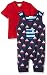 Lilly & Sid Baby-Boys Ship Shape Shortie Dungarees Set,Blue, 18-24 Months