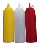 Gastro Dosierer: Flasche für Ketchup, Senf, Mayonnaise - praktisch für die einfache Portionierung von Saucen - Saucenspender, passend als Gastrobedarf, Spülmaschinen geeignet