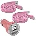 Produktbild Fonetic Solutions Kompatibel mit Viliv X70 EX 17,8 cm (7 Zoll), 12 V/24 V, kompakt, kleine Bullet, USB Dual Port Kfz-Reiseadapter, Ladegerät und 2 x 1 m Micro-USB-Ladekabel