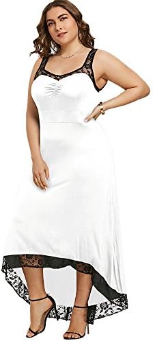 YTJH Summer Women Sleeveless Long Dress Evening Dress Heart Neckline Elegant Style - White