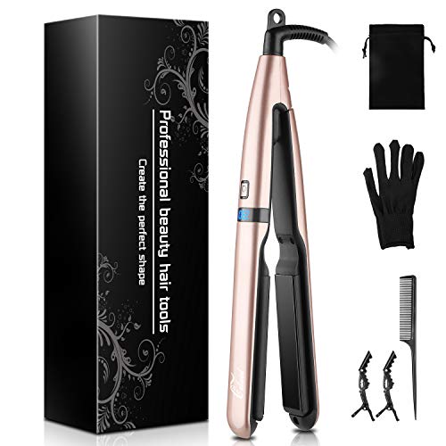 Culwad Haarglätter 2 in 1 Haarpflege Glätteisen und Lockenstab mit LCD-Display Temperatur, Glätteisen Locken und Rotierende Einstellbare Temperatur(160-230?), Dual-Spannung