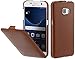 Produktbild StilGut UltraSlim Case, Hülle Tasche aus Leder für Samsung Galaxy S7, Cognac