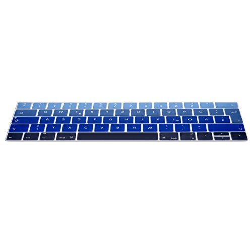 kwmobile Tastaturschutz Apple MacBook Pro 13″ / 15″ (ab 2016) Touchbar – QWERTZ Silikon Laptop Tastaturfolie – Notebook Tastaturschutzfolie Hellblau Dunkelblau - 4