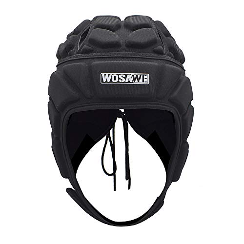 WOSAWE Casque de Gardien, Adultes EVA Réglable Sport Protecteur pour Le Football, Sports d'équipe, Entraînement, Rugby, Crosse