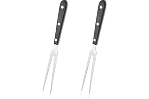 EPCDBBRT 2 Pieces Wooden Handle Barbecue Spits, Stainless Steel Barbecue Spits, Food Forks, Barbecue Tools, Kitchen Tools, Baking Supplies