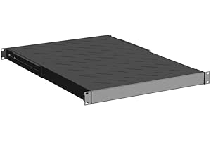 ‎RACK MAGIC Rack Magic - 1HE Fachboden 19" Rackablage für 19 Zoll Rack - bis 50kg - 650-850mm Tiefe - Schwarz