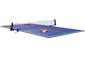 CHARLES BENTLEY Games Table, 6 Foot, Table Tennis, Ping Pong, Dining Table Top, Exercise, Net, Net Clips, Two Bats, Three Balls, Blue, Two Player (182x90x1.2cm)
