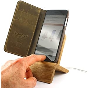 Lambda iPhone Dock (Eiche) für iPhones 5/5S/6/6S/Plus/SE/7 (verwendbar mit und ohne Schutzhülle)