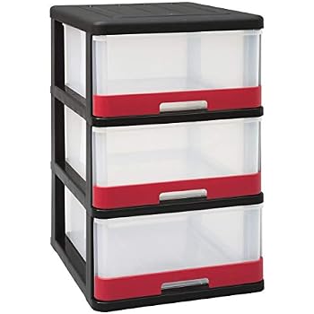 Petite Tour De Rangement 3 Tiroirs Anthracite Aspect Osier - Organisateur Cosmétiques Et Bureau - M Home By Mazzei