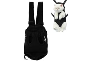 ZLXHDL Mochila De Pecho para Mascotas, Transpirable, Portátil, para Mascotas, para Gatos Y Perros, Accesorios para Mascotas para Senderismo, Viajes, Bicicleta, Motocicleta(S-Negro)