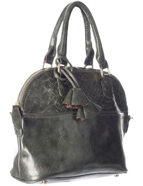 Damen Schulter-, Henkel-, Handtasche, 32x26x13 cm (BxHxT), in 7 trendigen Herbstfarben, T9658