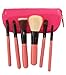 LyDia professional 6 pieces pink handle studio collection mini makeup brush set with zip case