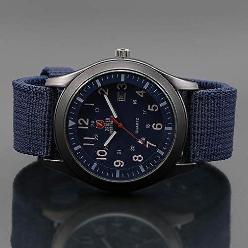 Zeiger Military Mens Watches Analogue Quartz Date Watch for Man Navy
