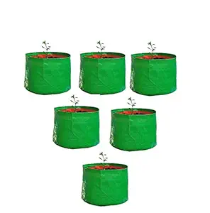 YUVAGREEN Terrace Gardening Leafy Vegetable Grow Bag (9x 9-inch, Green) - Pack of 6