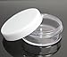 3x 20mL EMPTY PLASTIC JARS POTS with WHITE SCREW LIDS For Cosmetics/Powder/Mineral Make Up/Blusher/Foundation