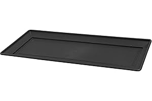 VR7 Garden Planter Tray for Long Planter - Durable Plastic Tray for Easy Draining and Plant Health (Black, 60cm)